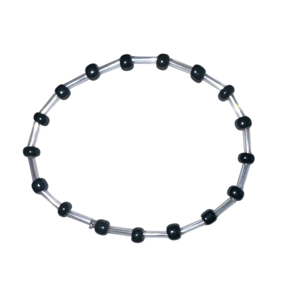 3 FOR $10 HANDCRAFTED Metallic Silver & Transparent Clear Beaded Bracelet